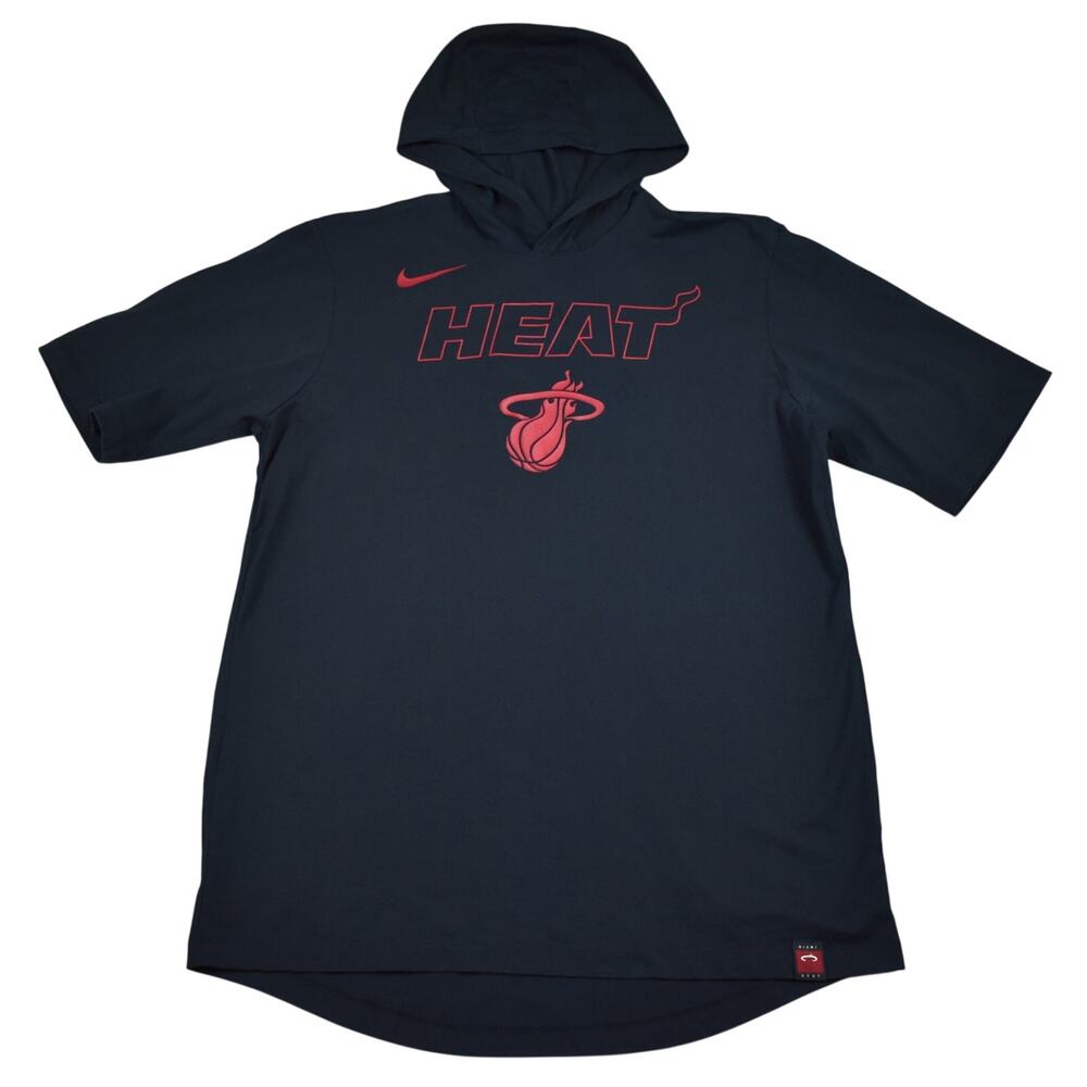 Nike NBA Miami Heat Spotlight Hoodie Men L Short Sleeve Pullover T-Shirt Black